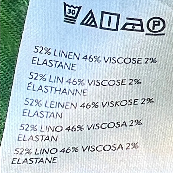 Maeve Anthropologie The Colette Crop Wide Leg Linen Green Pant Women's Size 32 - Picture 10 of 10